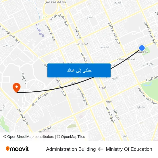 Ministry Of Education to Administration Building map