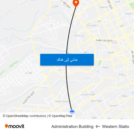 Western Statio to Administration Building map