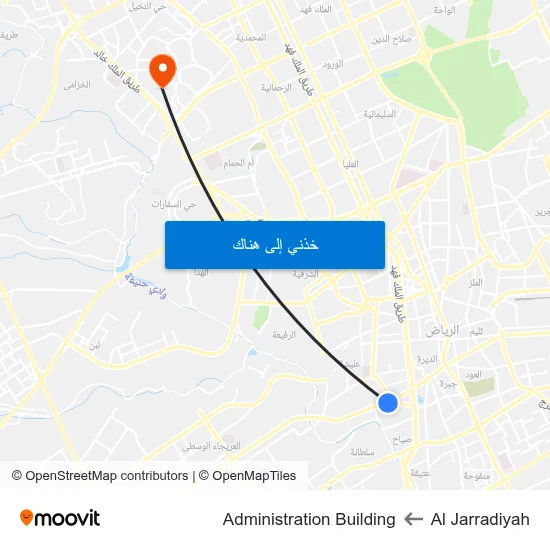 Al Jarradiyah to Administration Building map