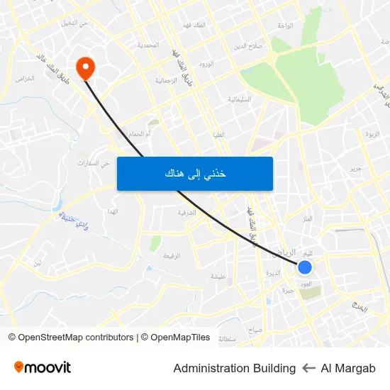Al Margab to Administration Building map