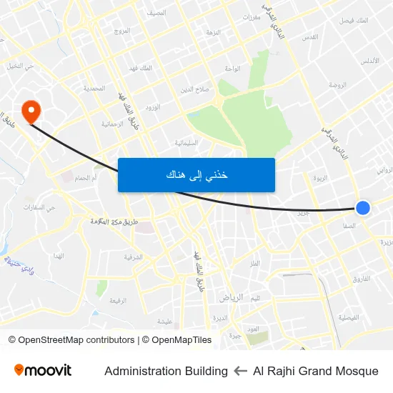 Al Rajhi Grand Mosque to Administration Building map