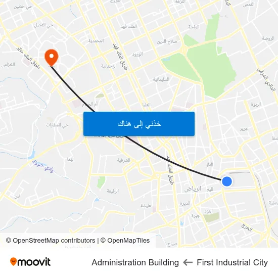 First Industrial City to Administration Building map