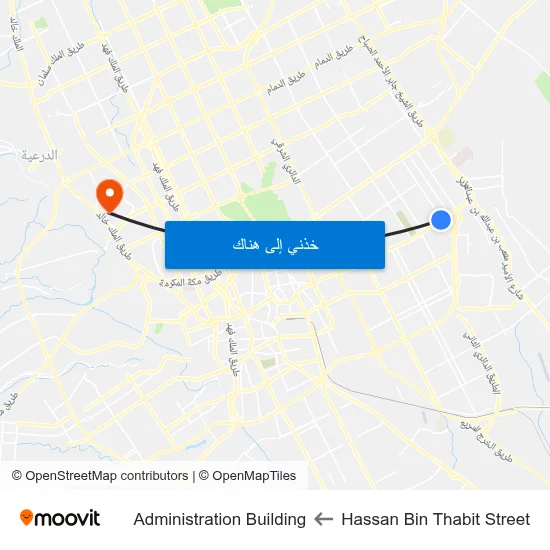 Hassan Bin Thabit Street to Administration Building map