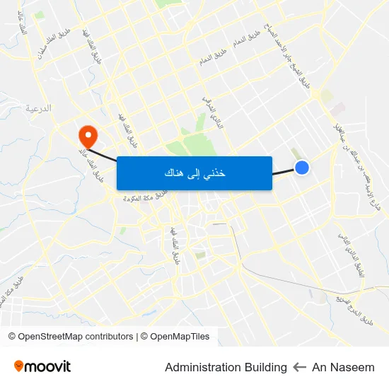 An Naseem to Administration Building map