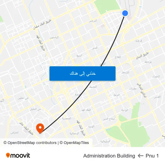 Pnu 1 to Administration Building map