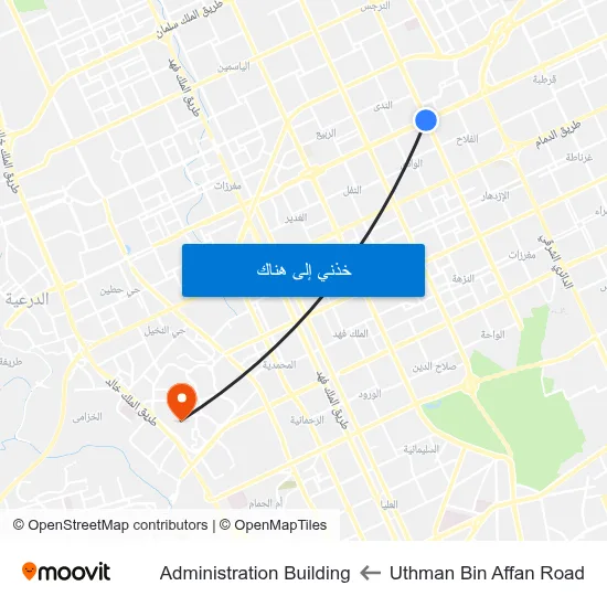 Uthman Bin Affan Road to Administration Building map