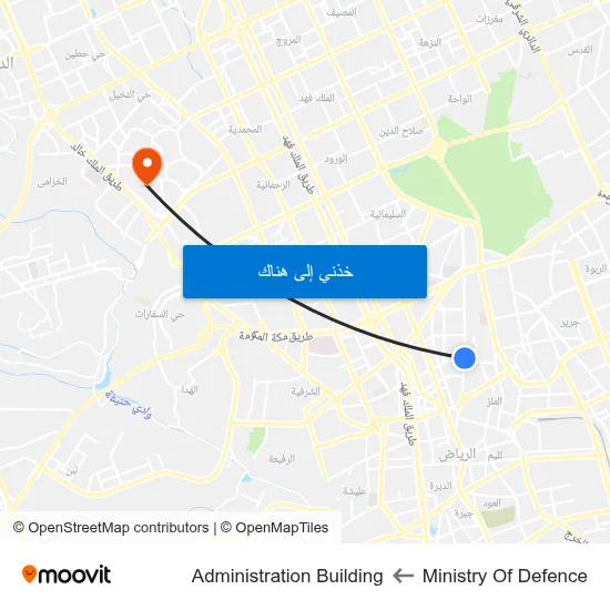 Ministry Of Defence to Administration Building map