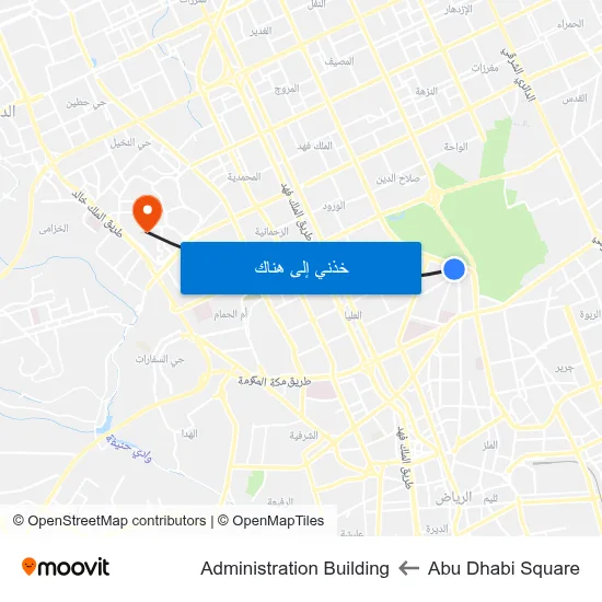 Abu Dhabi Square to Administration Building map
