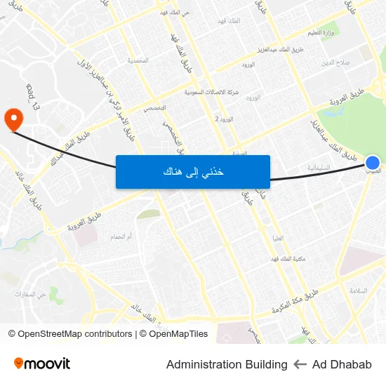 Ad Dhabab to Administration Building map