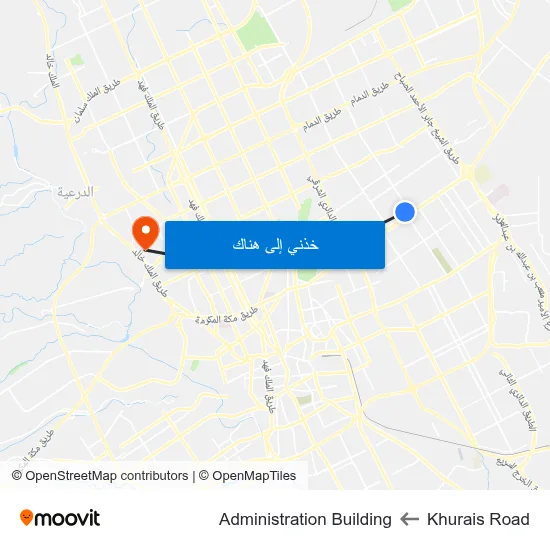Khurais Road to Administration Building map
