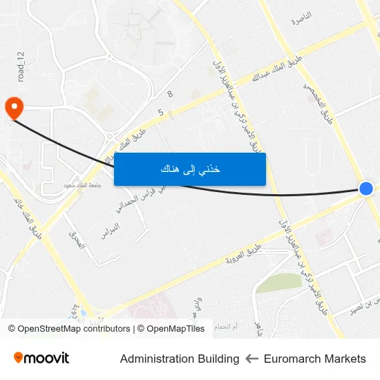 Euromarch Markets to Administration Building map