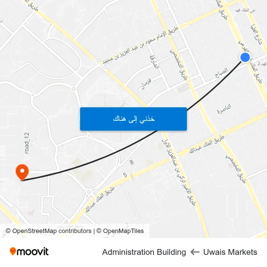 Uwais Markets to Administration Building map