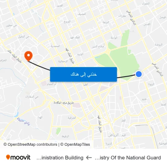 Ministry Of the National Guard to Administration Building map