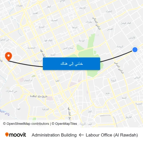 Labour Office (Al Rawdah) to Administration Building map