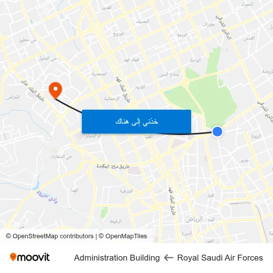 Royal Saudi Air Forces to Administration Building map