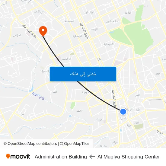 Al Maglya Shopping Center to Administration Building map