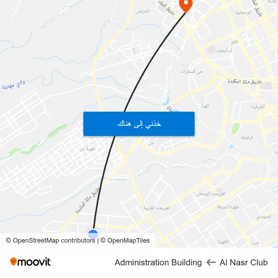 Al Nasr Club to Administration Building map