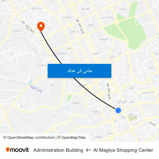 Al Maglya Shopping Center to Administration Building map