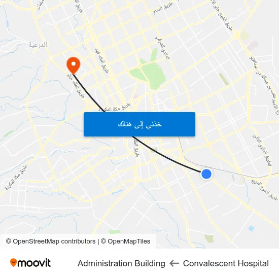 Convalescent Hospital to Administration Building map