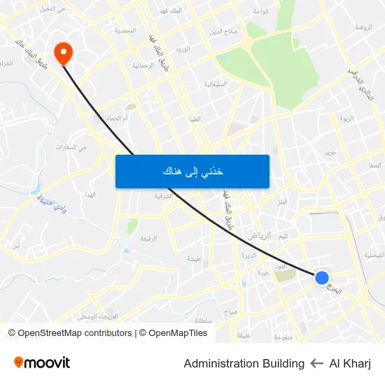 Al Kharj to Administration Building map