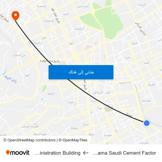 Yamama Saudi Cement Factor to Administration Building map