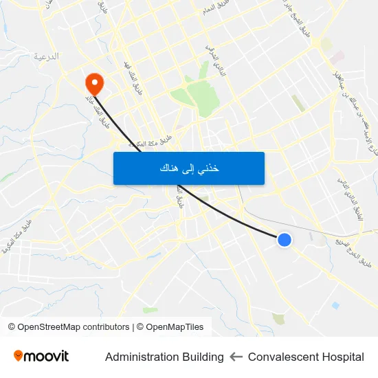 Convalescent Hospital to Administration Building map