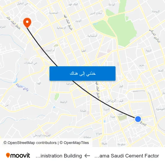 Yamama Saudi Cement Factor to Administration Building map