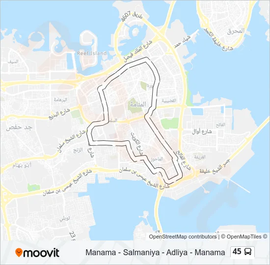 45 Bus Line Map