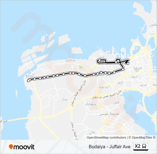X2 Bus Line Map