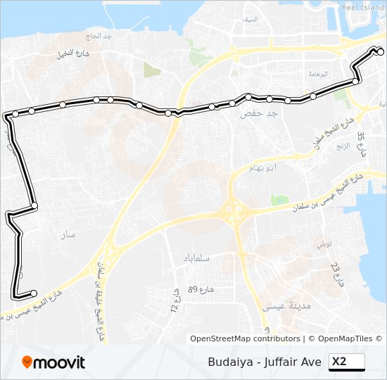 X2 bus Line Map