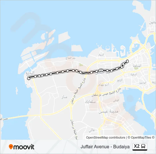X2 Bus Line Map
