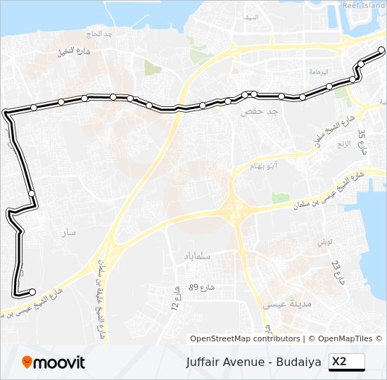 X2 bus Line Map