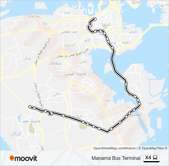 X4 Bus Line Map
