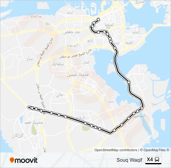 X4 Bus Line Map