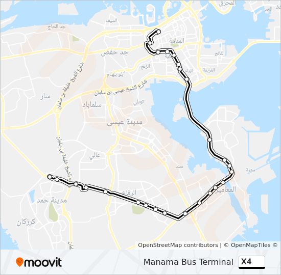 خريط الخط لـ X4 حافلة