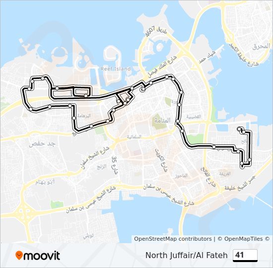 41 Route: Schedules, Stops & Maps - North Juffair Al Fateh (updated)