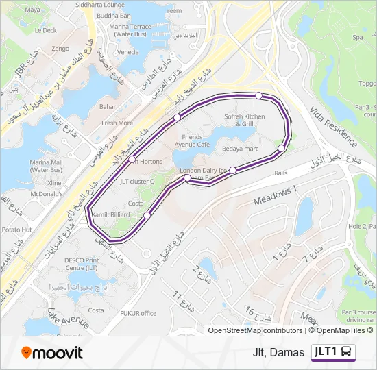 JLT1 Bus Line Map