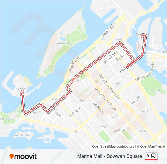 5 Bus Line Map