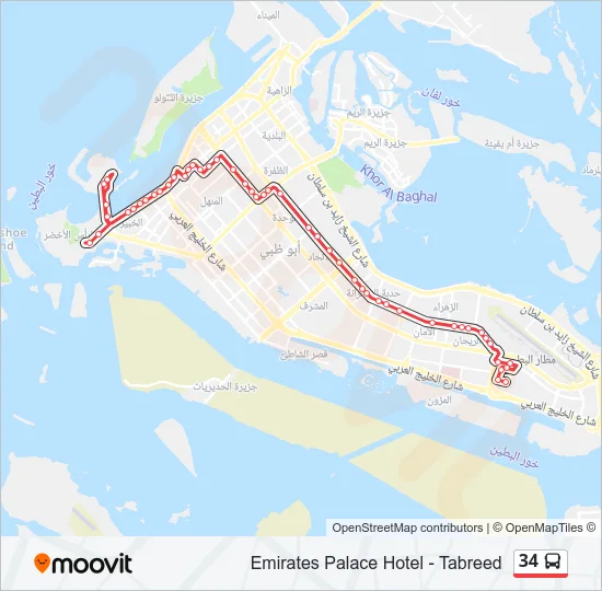 34 Bus Line Map
