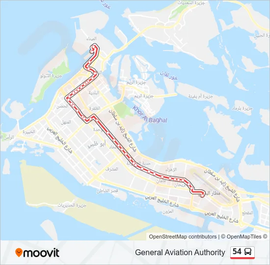54 Bus Line Map