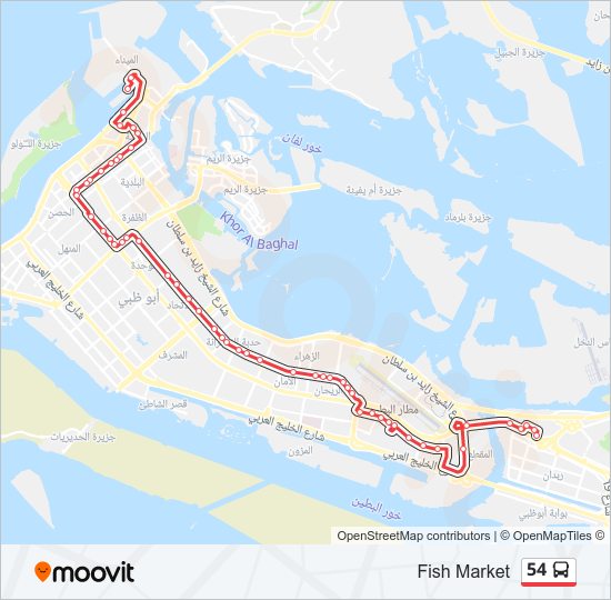 54 bus Line Map