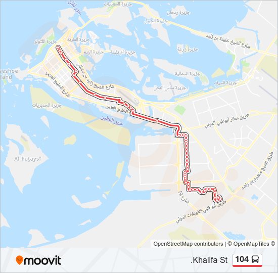 104 bus Line Map