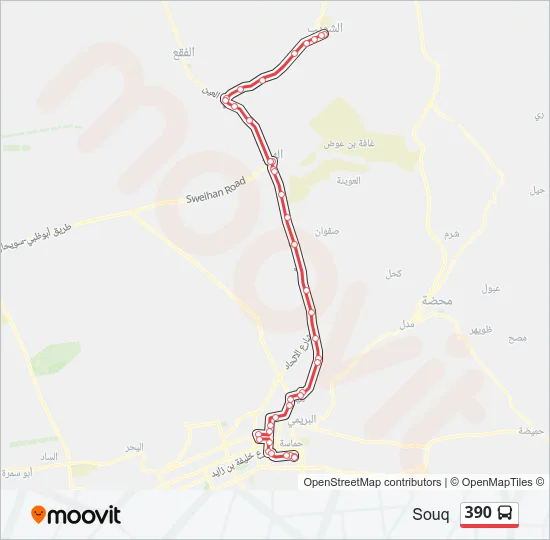 390 Bus Line Map
