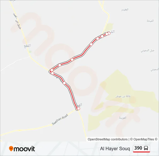 390 Bus Line Map