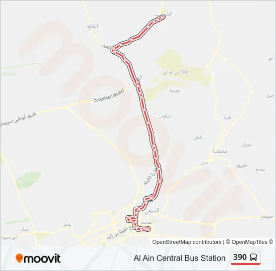 390 Bus Line Map