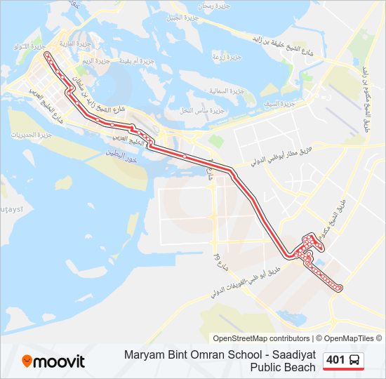 401 bus Line Map