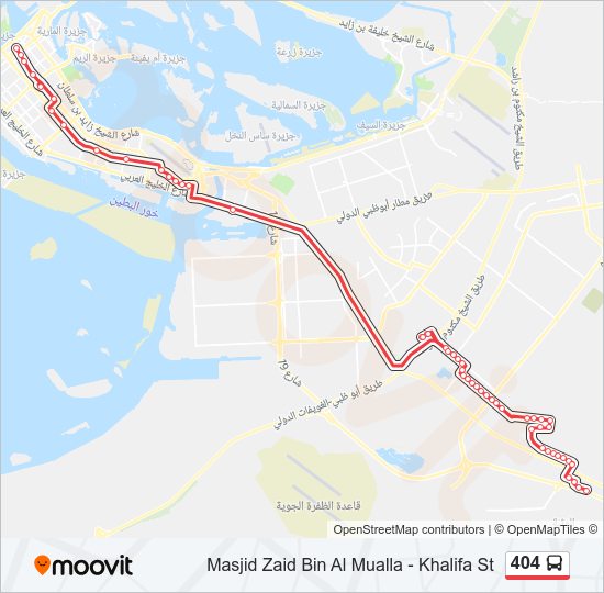 خريط الخط لـ 404 حافلة