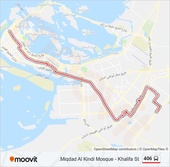 خريط الخط لـ 406 حافلة