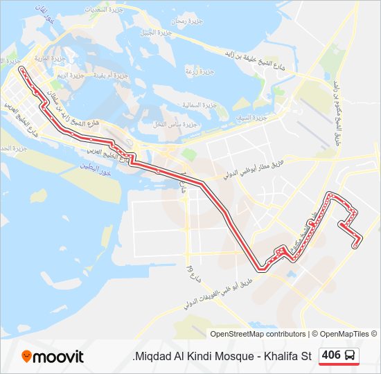 Mafraq Abu Dhabi Map 406 Route: Schedules, Stops & Maps - Miqdad Al Kindi Mosque (Updated)