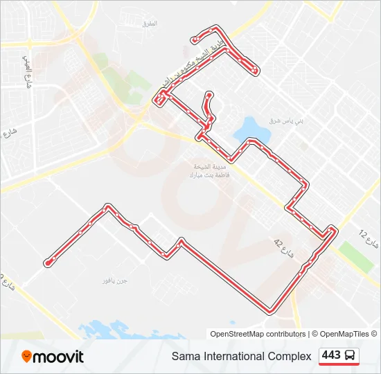 443 Bus Line Map